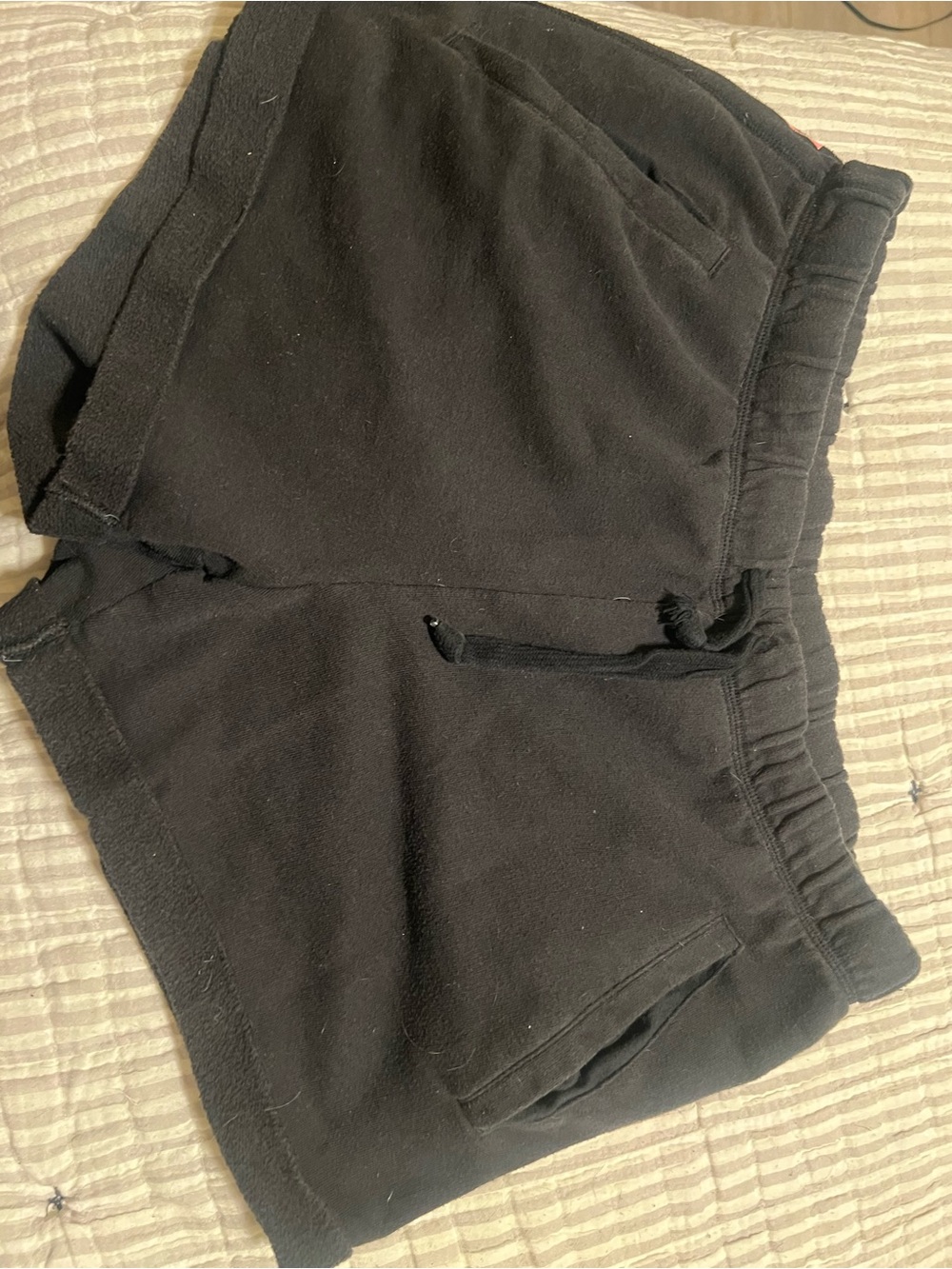 PINK Victoria's Secret Black Fleece Waistband Shorts